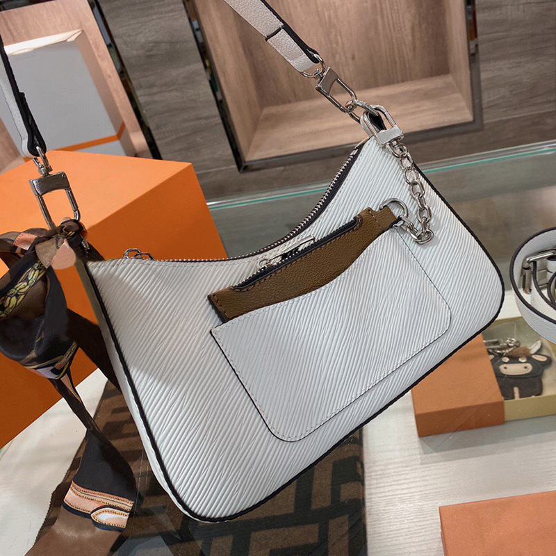 

2021 Latest Lady Designers Shoulder Bag Water Ripple MARELLE Fashion Luxurys Women Purse with Card Holder Crossbody Bags Luxurys Handbags, Box(not sale separate)