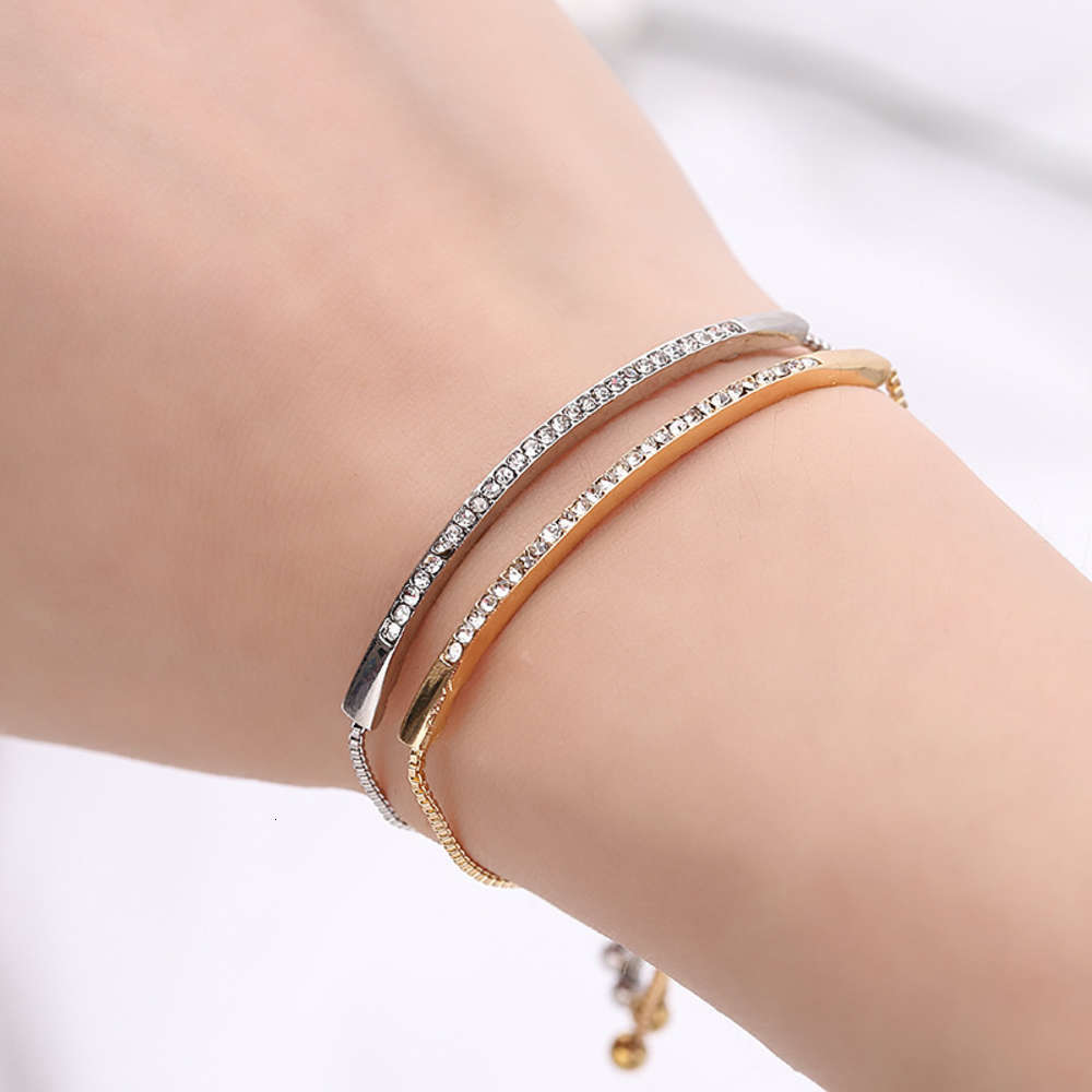 

Hand catenary jewelry women's inlaid crystal push pull Bracelet, Black