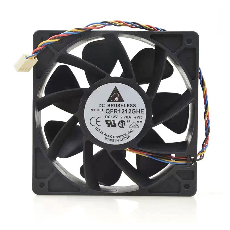 

Fans & Coolings QFR1212GHE 12V 6000RMP 2.7A 120mm 12038 120*120*38mm 4-wire PWM Speed Control Server Cooling For Miner PC Fan