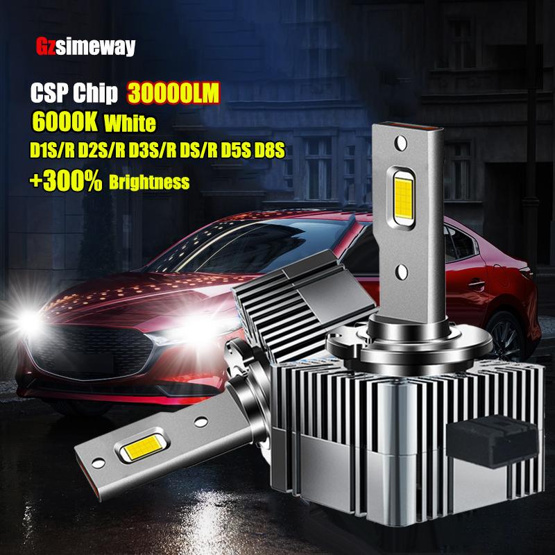 

Car Headlights 2PCS Light D1S D1R LED Bulb D3S D2S D2R D4R D4S D5S D8S Canbus Headlight 70W 30000LM Auto Lamp Plug And Play 6000K 12V