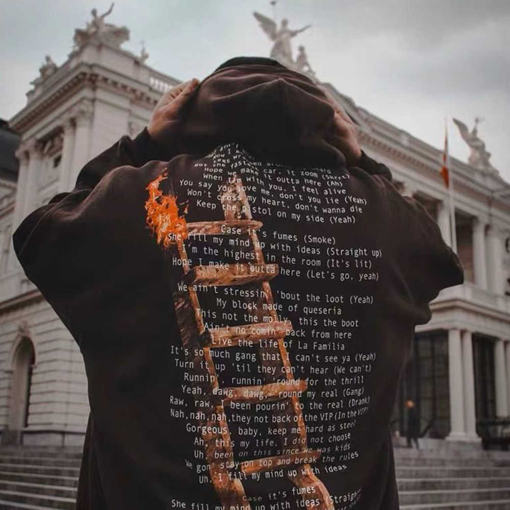 

Hoodie Sweatshirt Men Women Kanye West Off Hip Hop White Sweat Top Cotton Pullover Travis Scott Tracksuit Astrowor Streetwear, Black