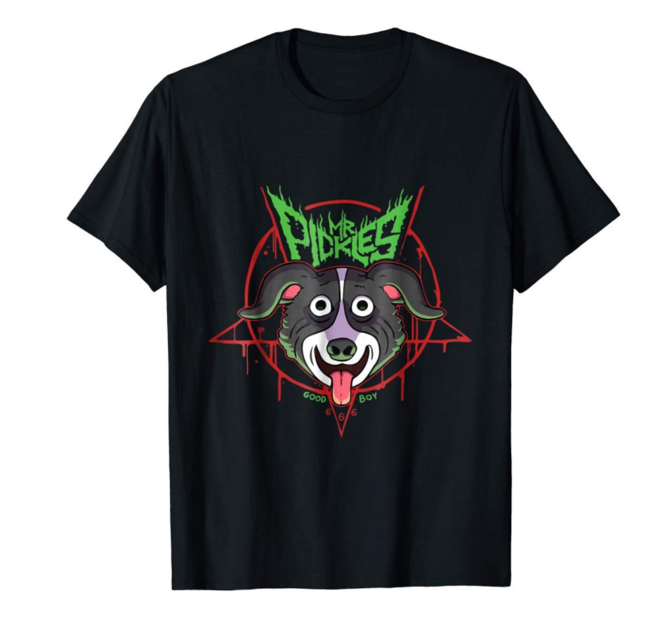 

R1 Mr. Pickles Funny Dog Black T-shirt S-3XL, White;black