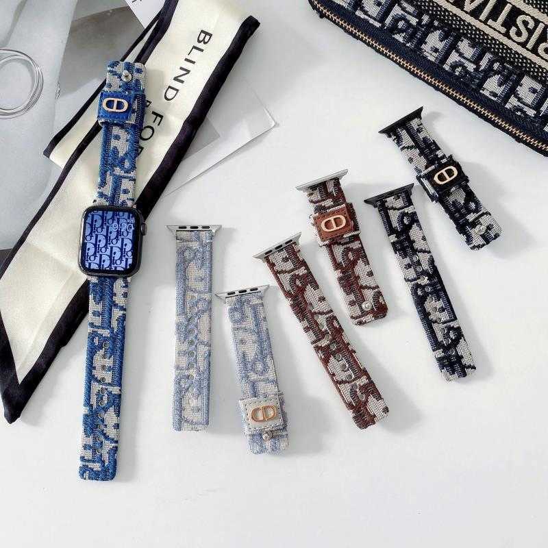 

fashion designer Strap for apple 42mm 38mm 40mm 44mm 45mm 41mm iwatch 2 3 4 5 6 7 SE watch bands Leather Bracelet Stripes watchband 657434