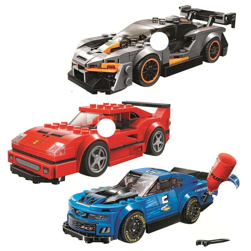 

Speed Champions Senna F40 Competizione Camaro ZL1 Race Car Building Blocks Kits Bricks Classic Model Kids Toys For Children Gift 1008