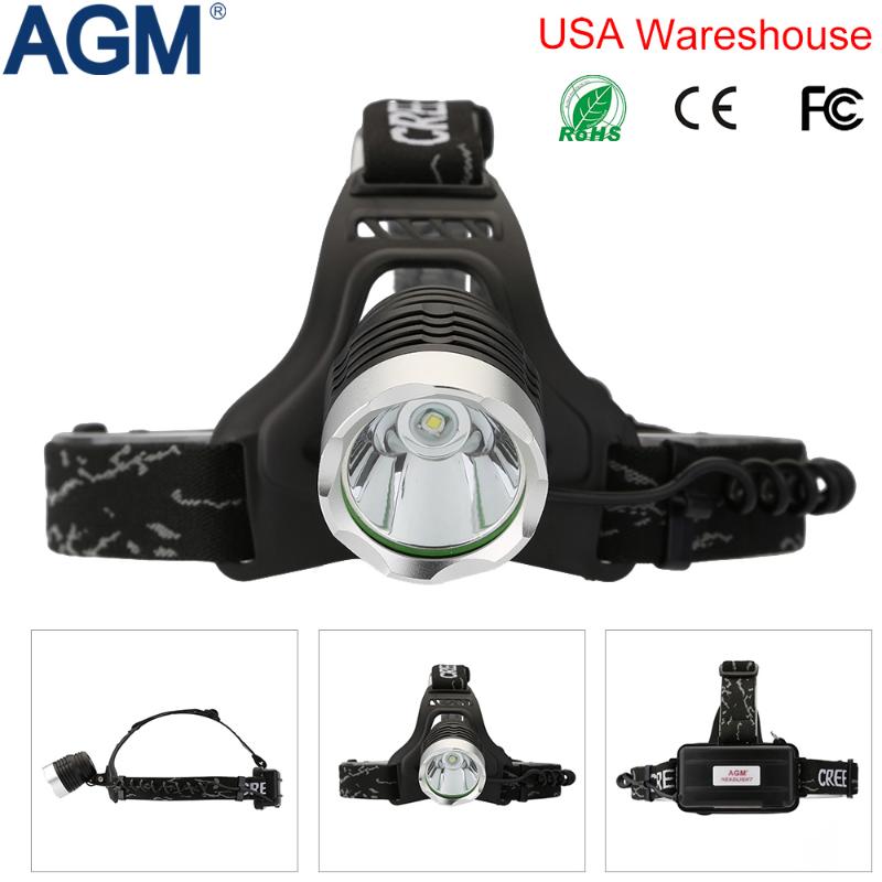 

Head Lamps AGM Waterproof Portable HeadLamp CREE XML 1800lm Zoom T6 LED 18650 Lamp Rechargeable HeadLight For Hunting Climbing Camping