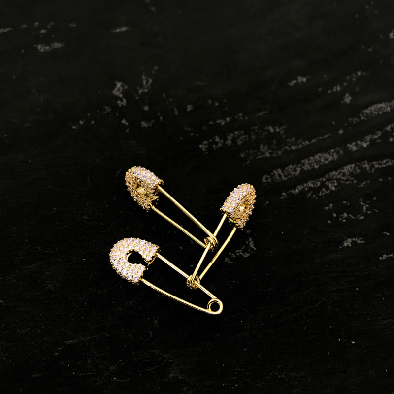 S925 Sterling Silver geometric clasp earring Three Pin Charm Single Earring personality fashion trend luxury brand Monaco jewelry gift for girlfr-image-703352534