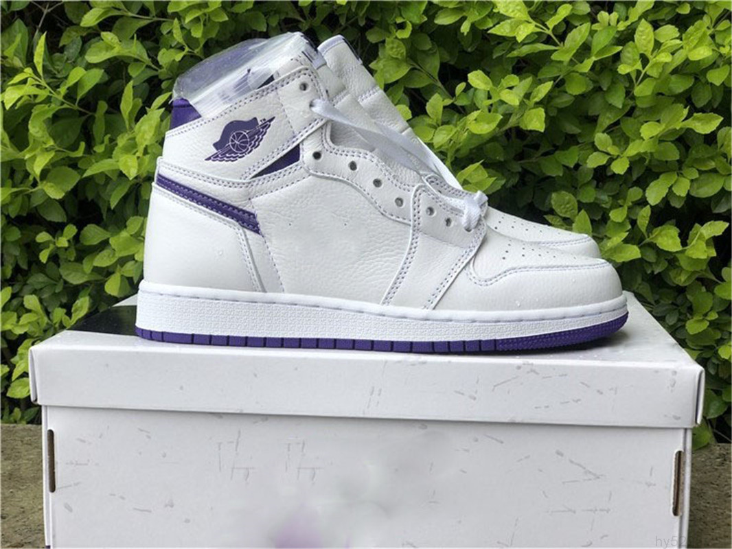 

2021 Release Authentic 1 OG WMNS Court Purple Man Outdoor Shoes CD0461-151 White Retro Sport Sneakers With Box size 7-13