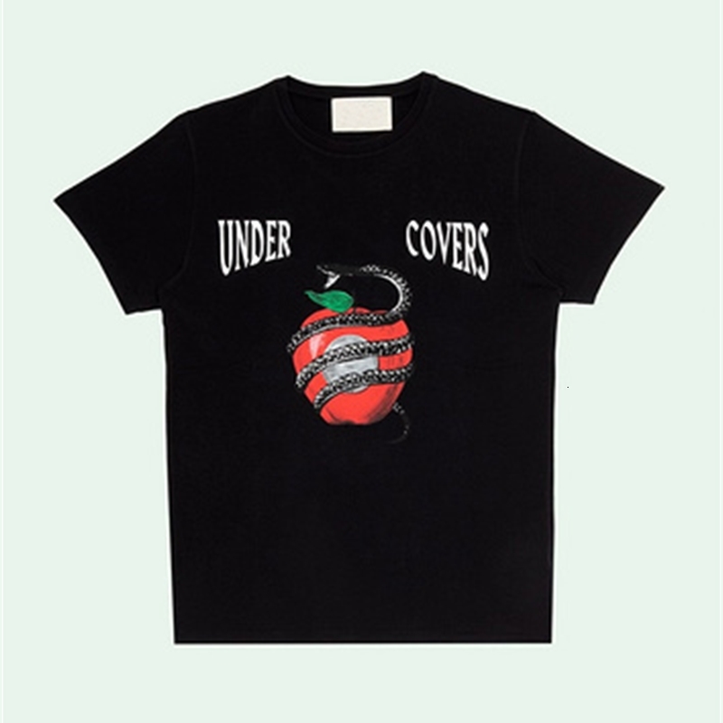 

Undercovers of Snake Printed Women shirts tees Hiphop Streetwear Men Casual Short Sleeve T shirt, Gold
