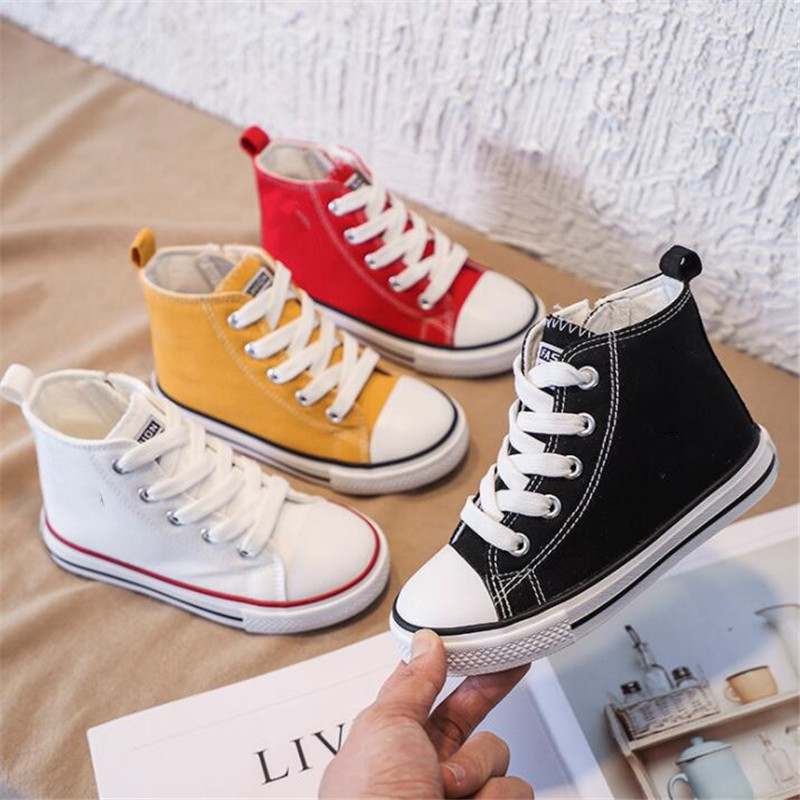 

Children shoes girls canvas shoes 2021 autumn new baby boys casual shoes children high-top children shoe, Yellow