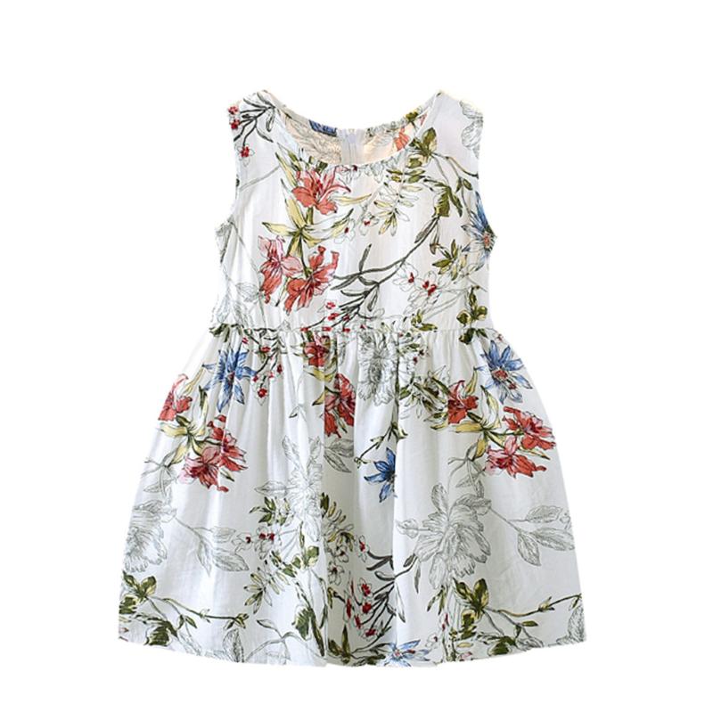

Girl's Dresses LONSANT Girl Dress Baby Sleeveless Floral Princess 2021 Fashion Toddler Kids Clothes Cute Girls Daily, Wh