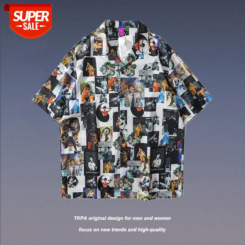 

TKPA hip-hop personality couple loose short-sleeved shirts for men and women #ZG24, White;black