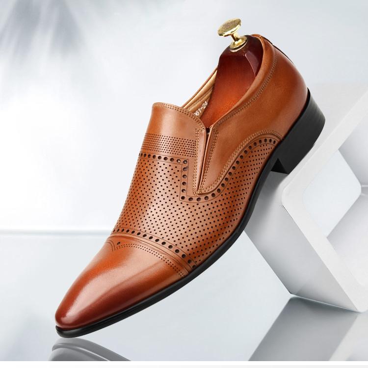 

Dress Shoes Large Size EUR46 Breathable Black / Brown Mens Wedding Genuine Leather Business