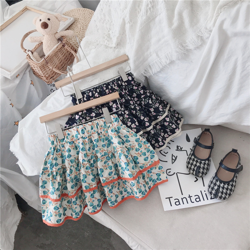 

INS Stylish Children Tutu Girls Skirts Floral Summer Kids Clothes Cotton Toddler