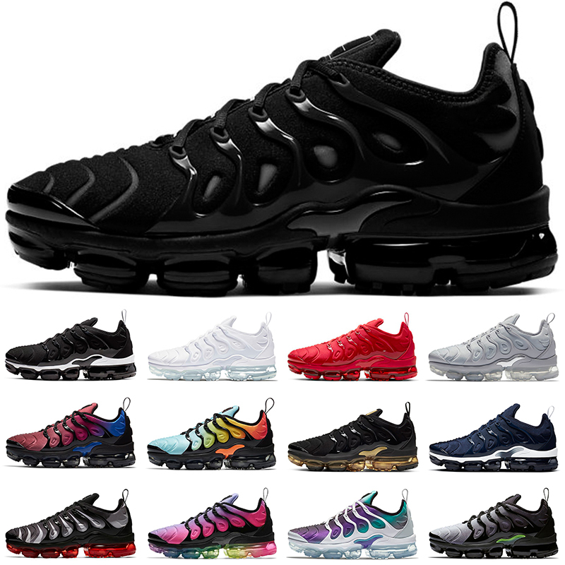 

TN Plus Running Shoes Men Women Triple White Black DMP Cool Grey Hyper Blue Red Betrue Mens Trainers Sports Sneakers Size 36-47, #1 triple black 36-47