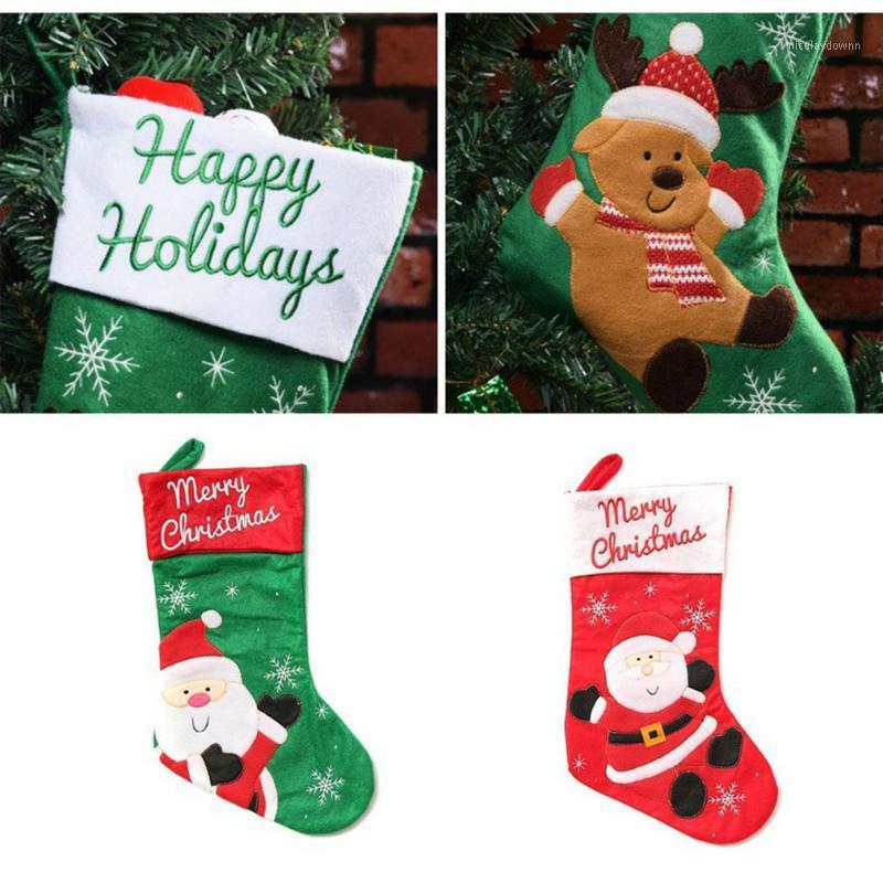 

Christmas Decorations Year Stocking Sack Xmas Gift Candy Bag Noel For Home Natal Navidad Sock Tree Decor