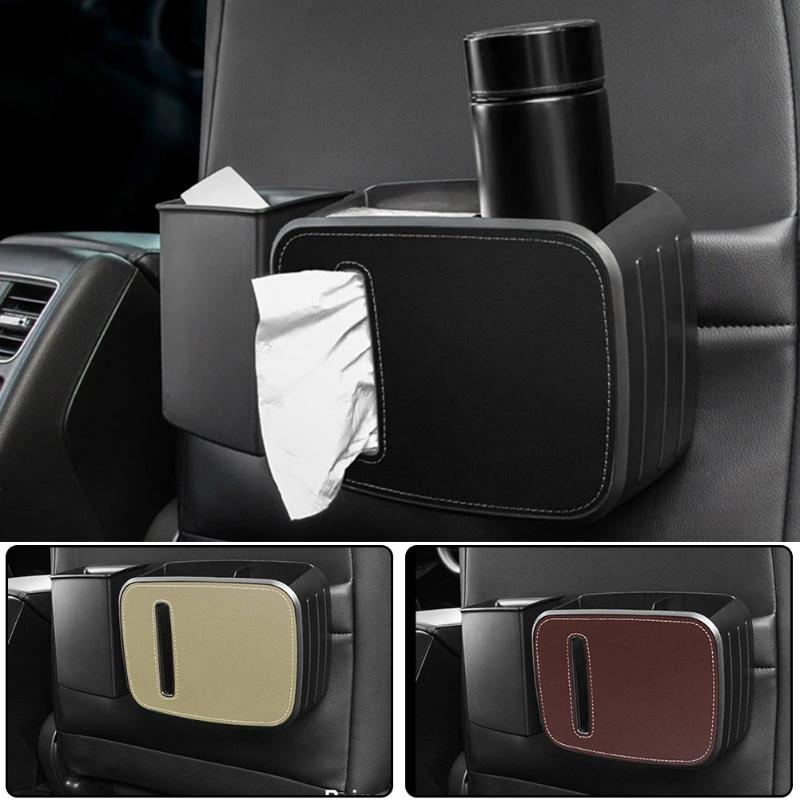 

Car Organizer Rear Seat Trash Can Storage Tissue Box Bin Cup Holder ABS Plactic Waterproof Black/Brown/Beige Boxes