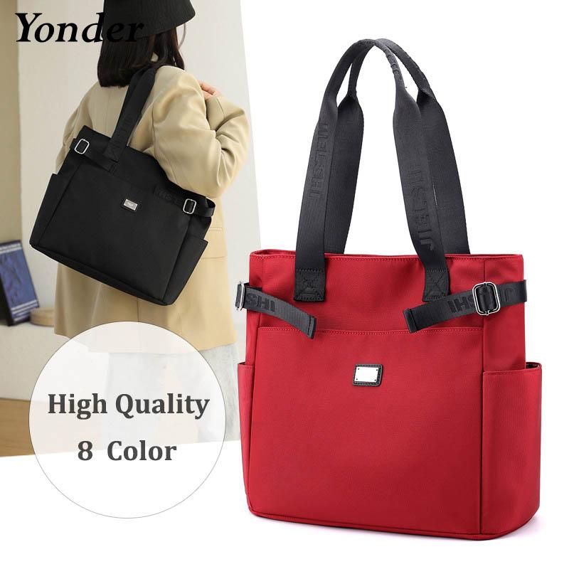 

Solid A4 Large Nylon Fabric Shoulder Bag Women's Handbags Big Summer Casual Tote Hand Bags For Women Teenage Girls 2021 Zipper Cross Body, Black