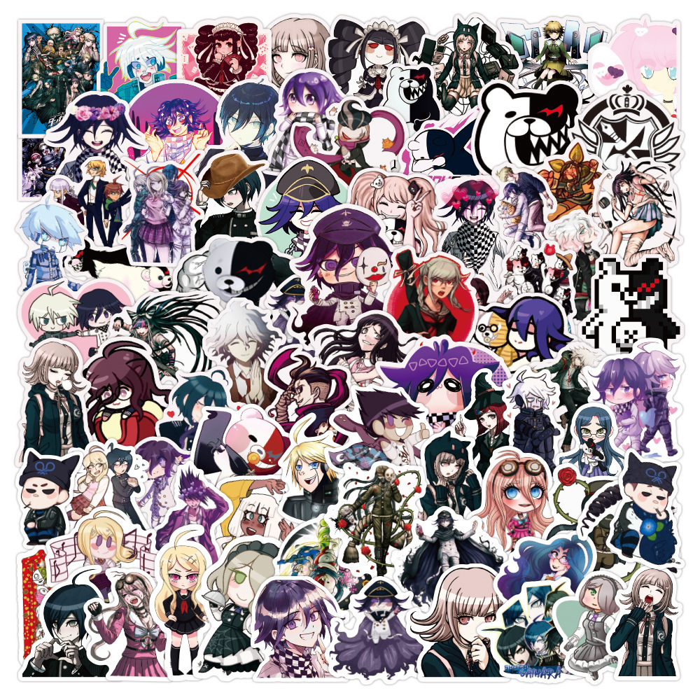 

Car sticker 10/50/100pcs Anime Stickers Danganronpa Trigger Happy Havoc for Guitar Laptop Phone Case Car Graffiti Vinyl Decals Sticker Bomb, 10 pieces trial set