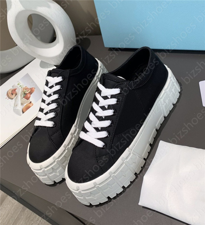 

Nylon Designer Sneaker triangle Women casual shoe rubber platform motocross tires polyamide 50mm sole Heighten shoes, 04