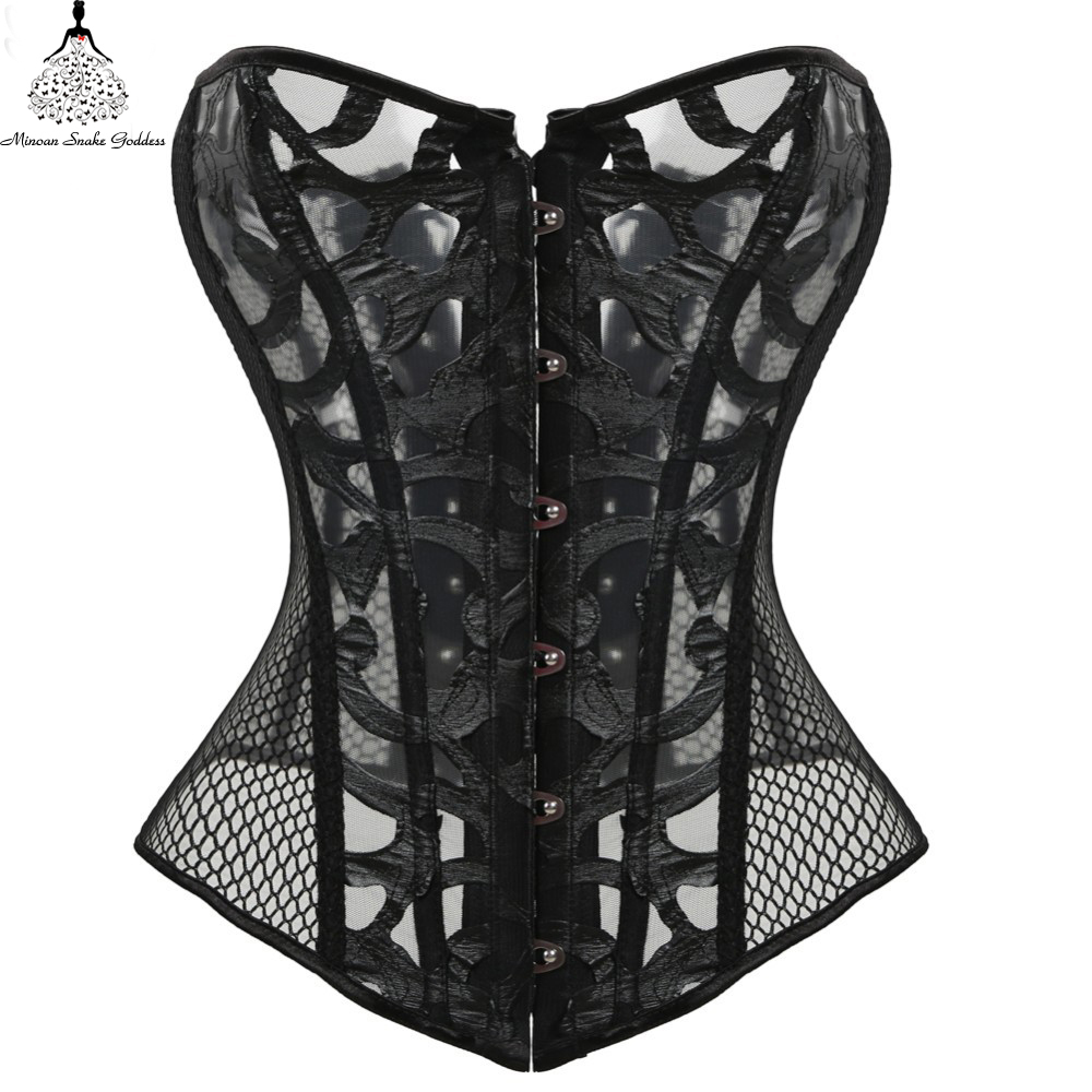 

Sexy Corset Steampunk Gothic Bustier Corselet Waist Trainer Women Burlesque J190701, 726 black