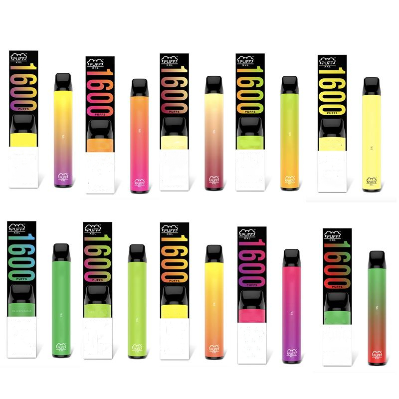

Disposable E-cigarettes Puff XXL 1600 Puffs Cigarette 39 Colors Pens Vapes Vaporizer 850mAh Battery 5.5mL Device Pods Vs PuffPlus Bang Air Flow Vape Bar