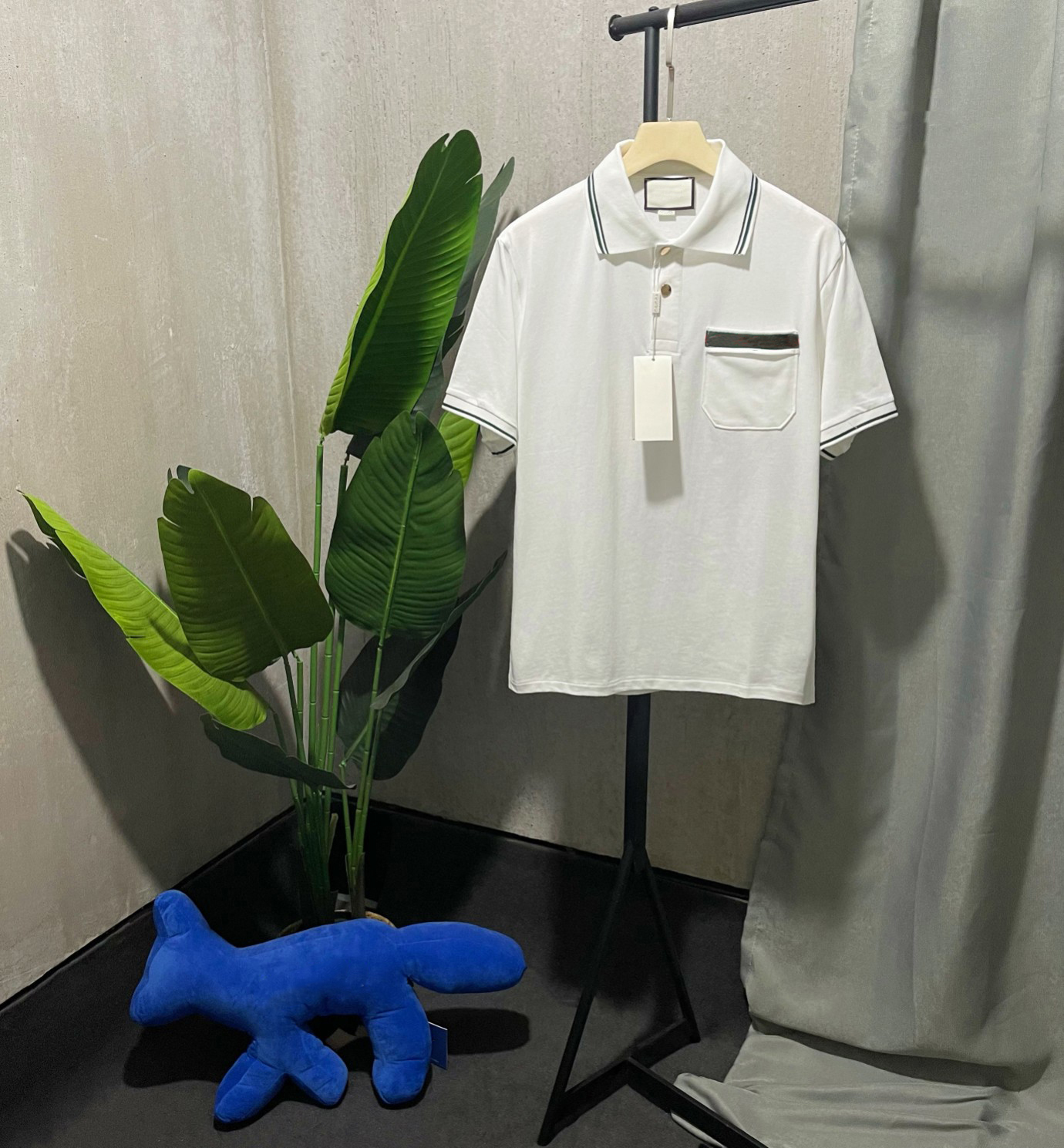 

2021 mens polo fashion designer t shirts shirt Cotton polos with Web and Interlocking letter t-shirt g XJCQR 9061 men, White;black