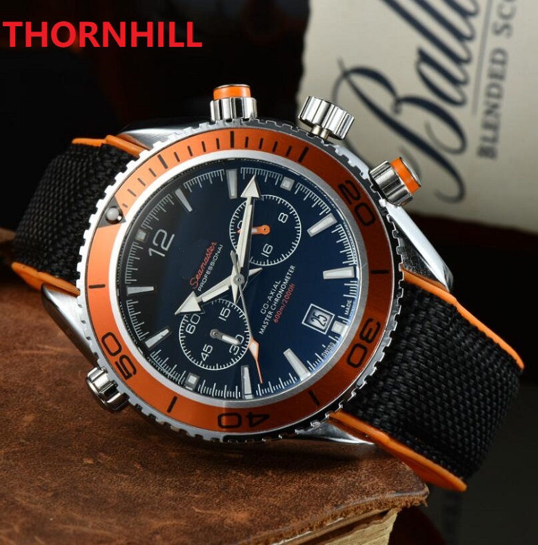 

All Dials Work Brand Mens Watches Two Eyes Full Functional Clock Wristwatches Nylon Strap Quartz Waterproof Calendar all the crime scanning tick watch, As pic