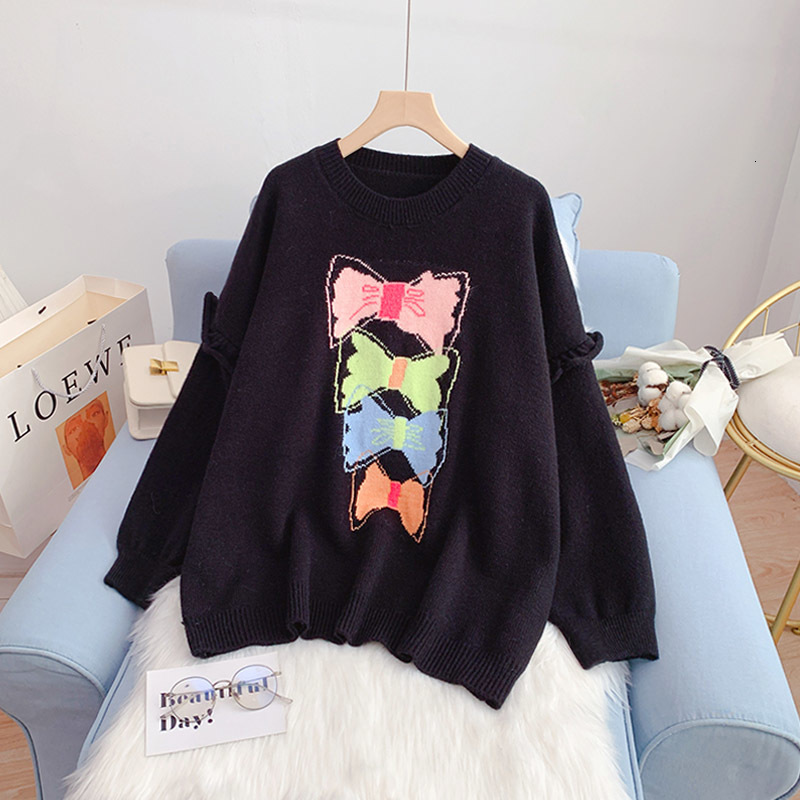 

women's sweaters ebaihui neck sweater the big feminine sleeve long print arches soft mesh sweaters girl harajuku autumn t1cx, White;black