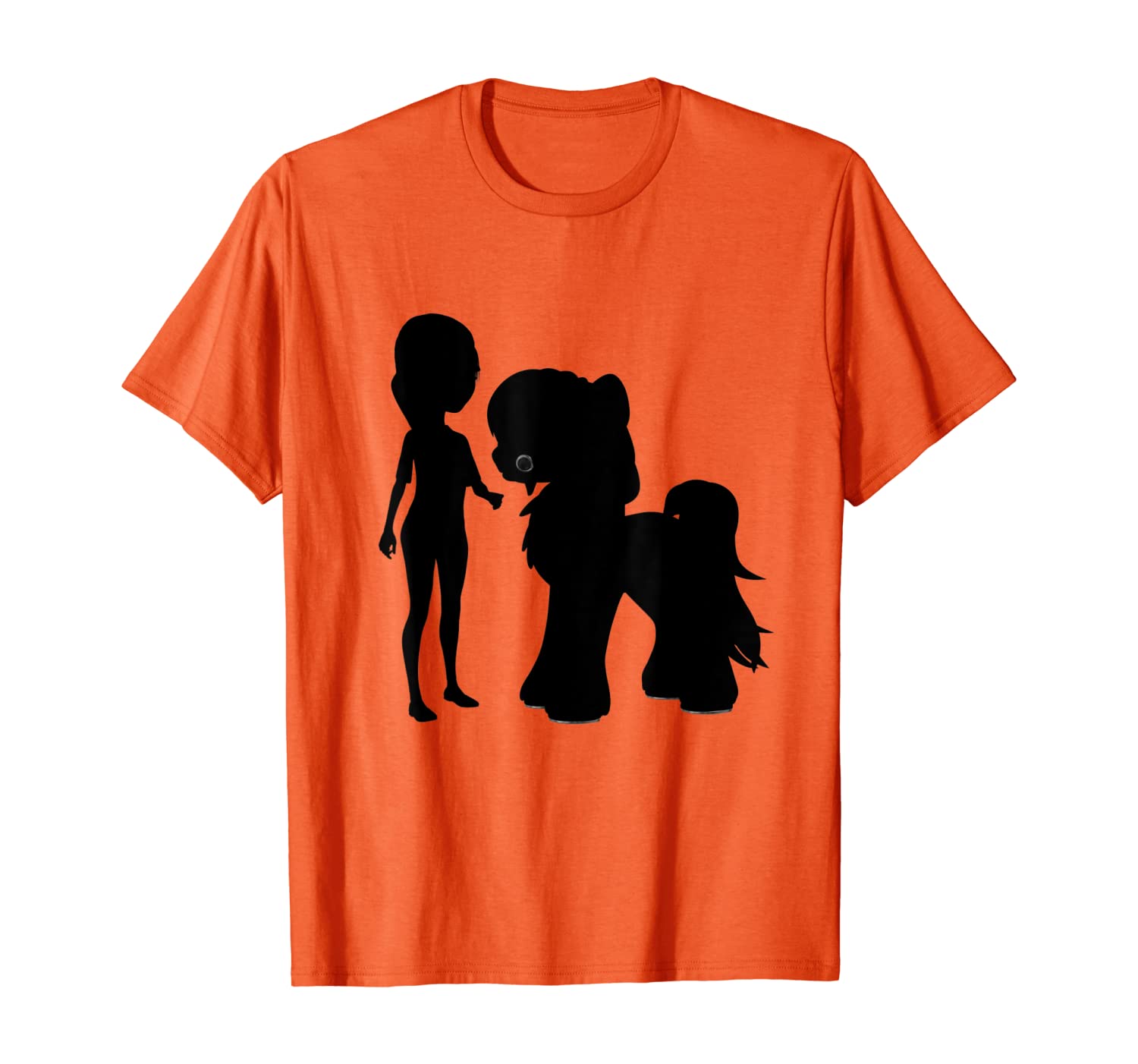 

Adorable Girl and Clydesdale Horse Silhouette T-Shirt, White;black
