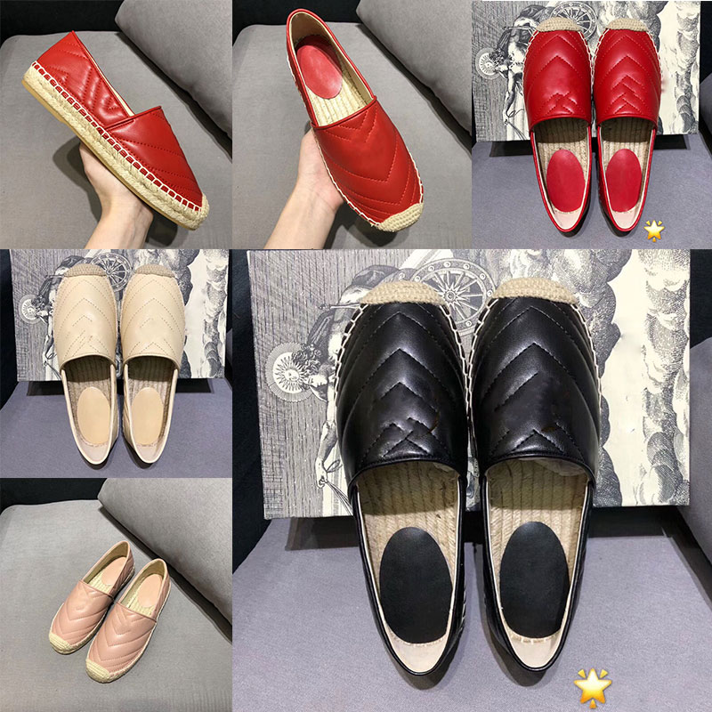 

top quality Casual Shoes 021 women's luxury designer espadrilles casual shoes black red platform hemp rope with hardware loafer girl leather sole eur35-41 box, Customize