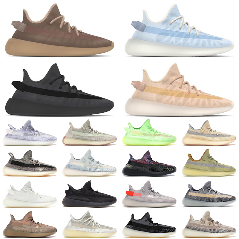 

High Quality 2021 Kanye Running Shoes Mens Womens Size 13 Mono Ice Clay Black Glow GID Cinder Carbon Zebra Tennis Sports Sneakers 36-48