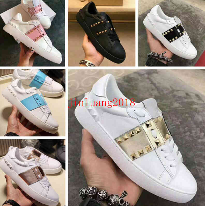 

2021NWT designer pyramid shape rivet white graffiti shoes for men and women casual luxury shoes flat shoe's sports shoes large size many, 88