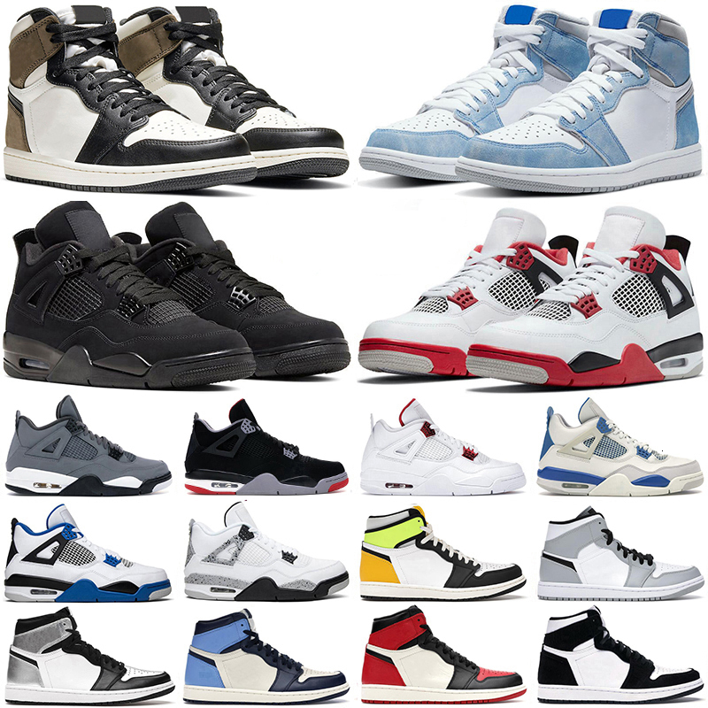 

men women basketball shoes jumpman 1s 1 high og University Blue Hyper Royal 4s Fire Red Black Cat What The mens trainer sneakers, 48
