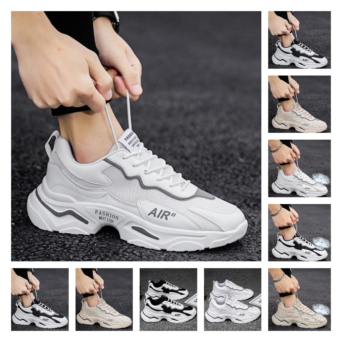 

Fashion shoes Running Male Daddy Shoes Winter 2021 New Student Trend, Leisure Sports, All-Match Increase, Light And White