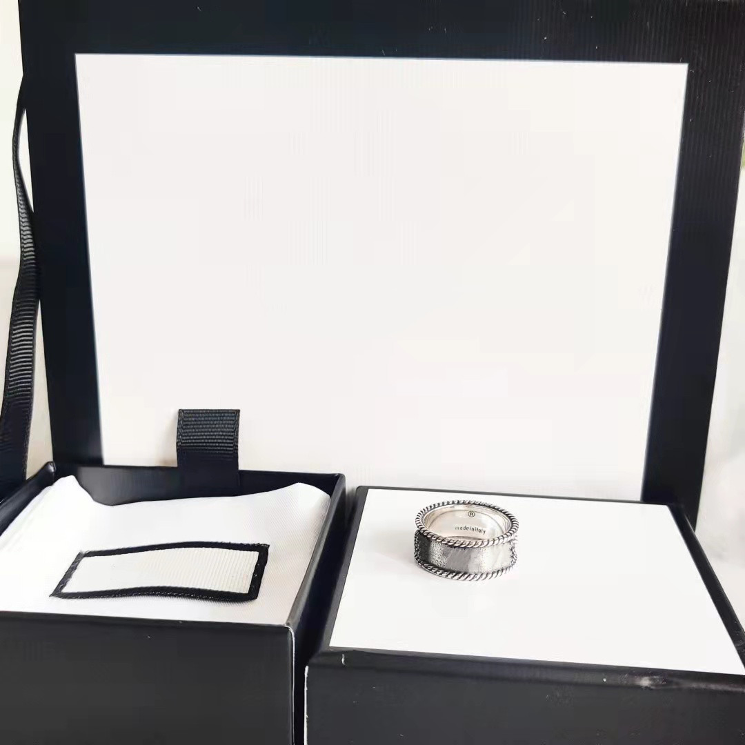 

Top Design Letter Interweaving Pattern Ring 925 Sterling Silver Rings Vintage Flower Vine Couple Fashion Jewelry