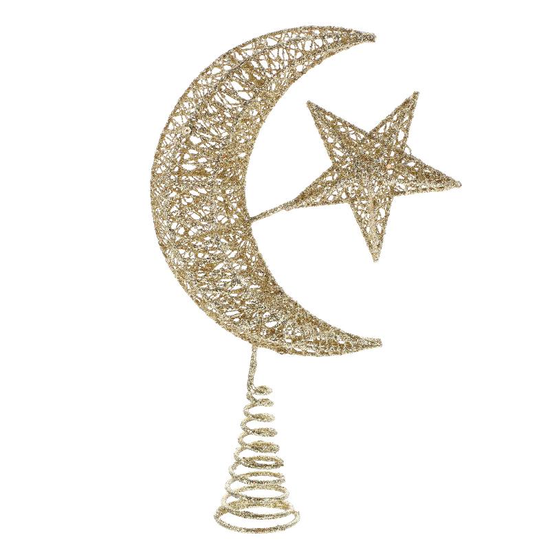 

Christmas Decorations Tree Star Topper Xmas Moon Ornament Indoor Party Decor