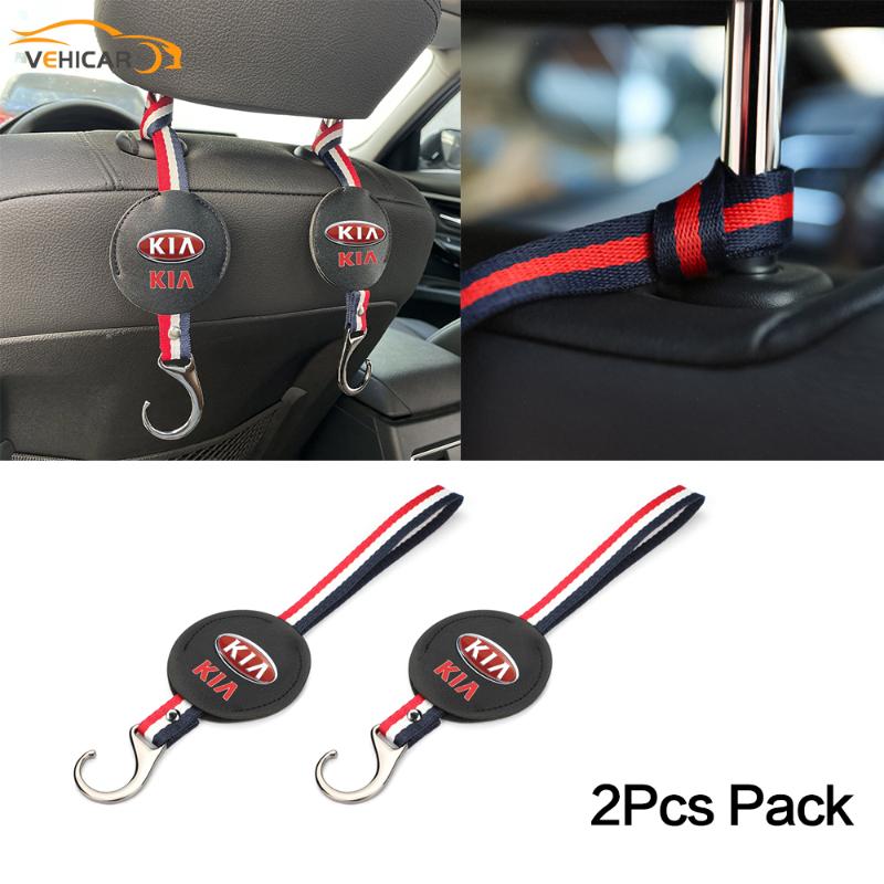 

Car Organizer VEHICAR 2PCS Universal Headrest Back Seat Hook Hanger For KIA Vehicle Holder Handbags Purses Coats