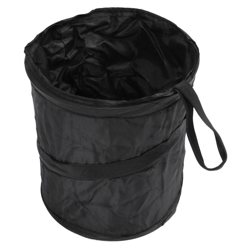 

Car Organizer Mini Up Bin Black Storage Rubbish Dustbin Foldable Travel Waste Basket