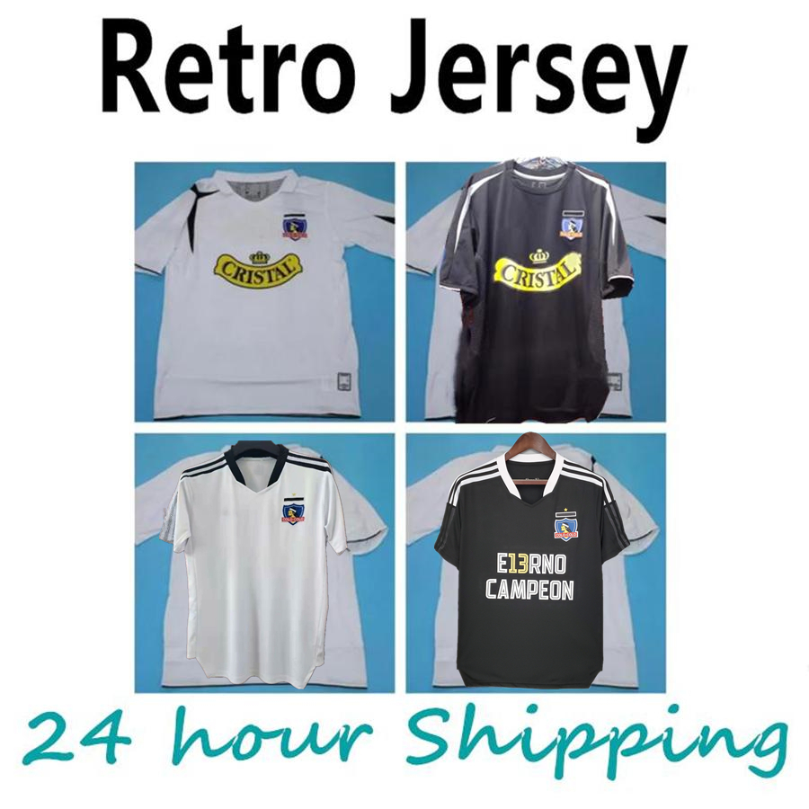 

colo colo retro 2006 2007 soccer jersey 13 champion csd home white away black Vintage 06 07 fernrndez men's t-shirts, Purple