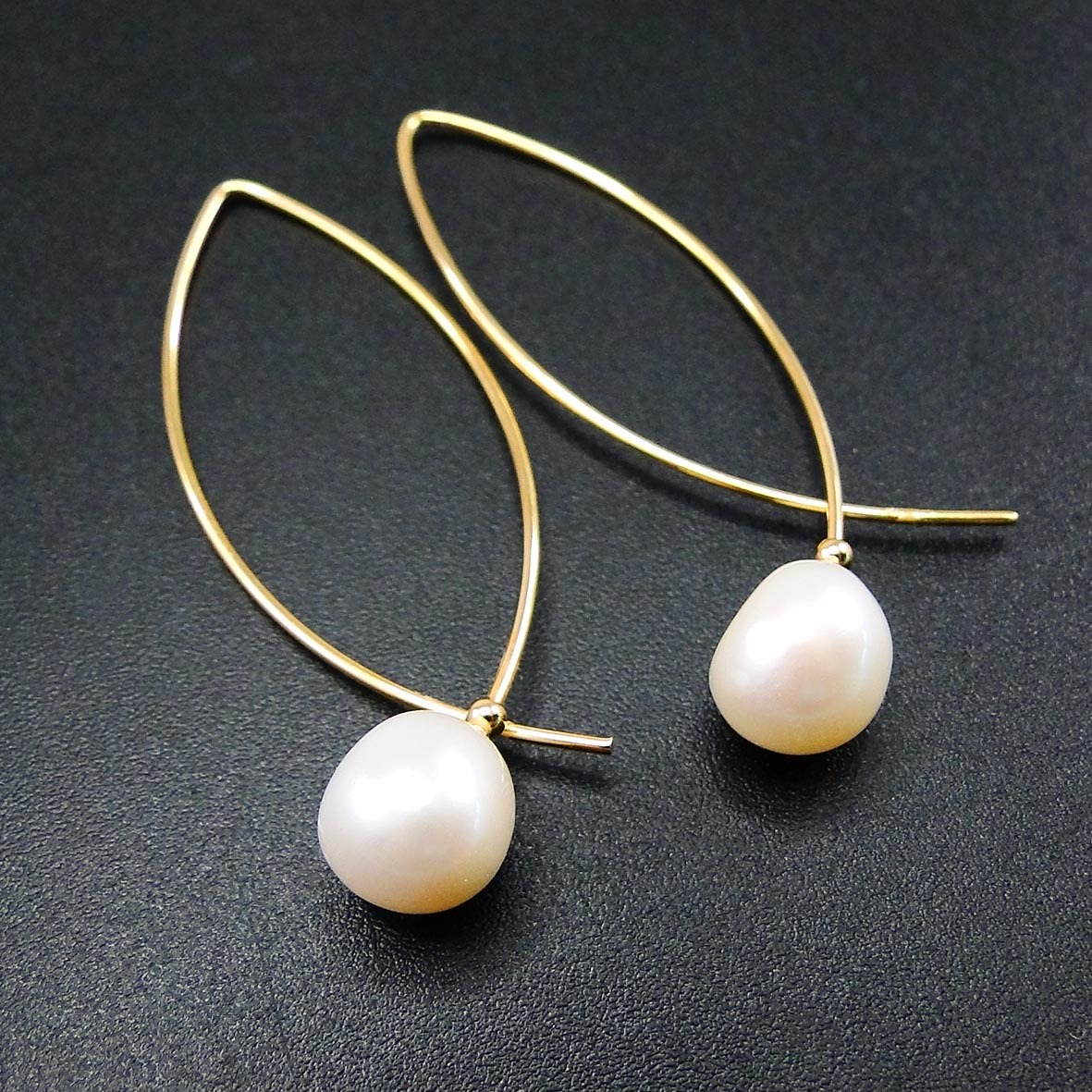 

Natural Freshwater Pearl Wire Threader Earrings 925 Sterling Silver Pearl Drop Earrings for Women Gift 210524