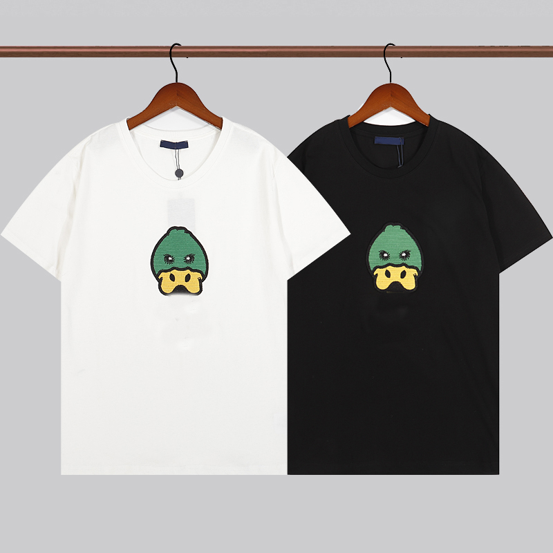 

High quality INS summer tee mens womens tshirt cartoon duck t-shirt embrodiery short sleeve loose hip hop crewneck Lovers embroidered women men -2XL, Customize