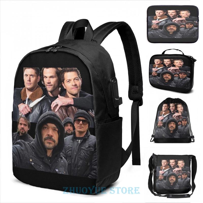 

Backpack Funny Graphic Print Supernatural Ft Ghost Adventures USB Charge Men School Bags Women Cosmetic Bag Travel Laptop, Drawstring bag
