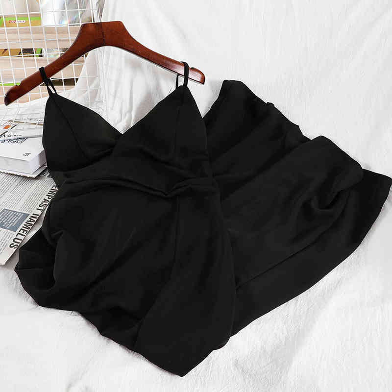 

Women Slim Chiffon Midi Dress Solid Color V-neck High Waist A-line Bottomed Pullover Fashion Spring Summer MZ958 210525, Coffee