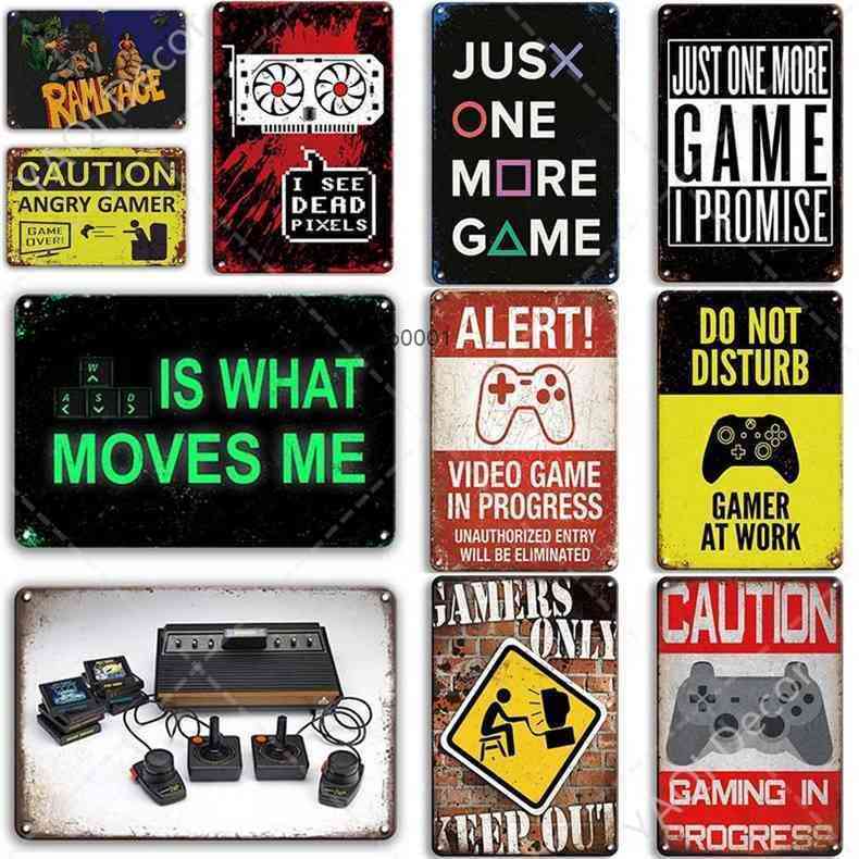 

Video Game Poster Tin Sign Vintage Wall Stickers Man Cave Gamer Room Decor Plaque Metal Signs Decorative Platea