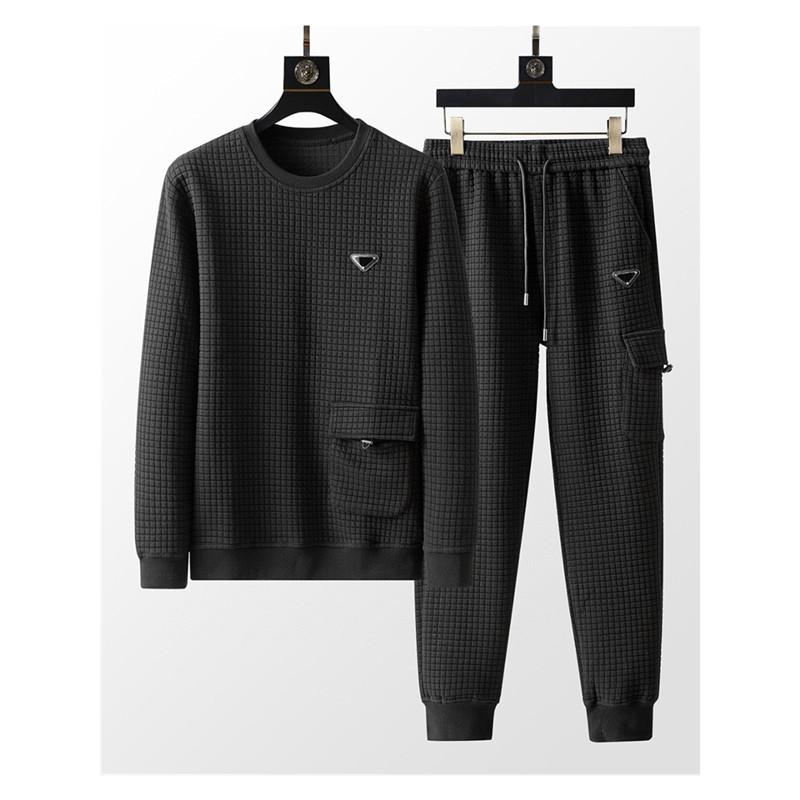 

Men's Tracksuits Waffle sports suit designer luxury fashion classic sweater outdoor Yoga fishing yacht exercise home clothes all cotton high quality, Niukou