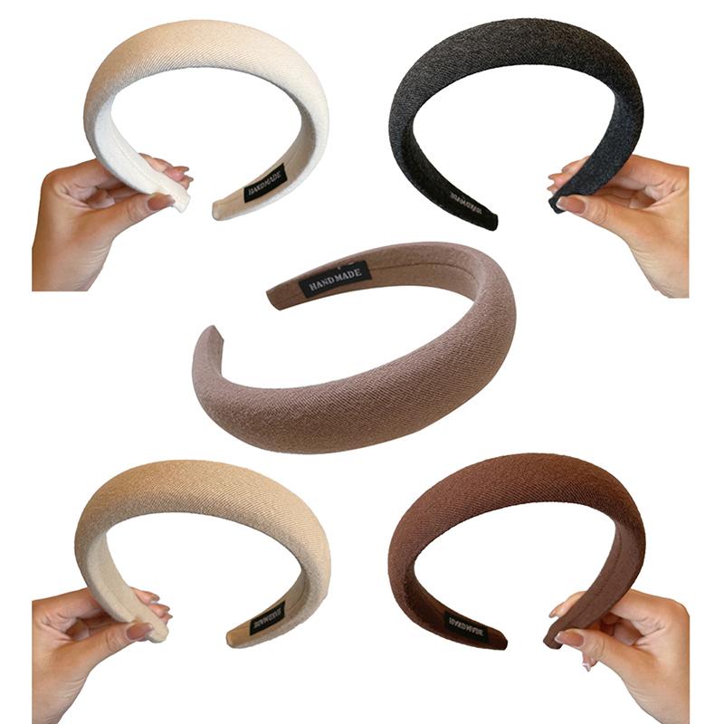 

Hair Clips & Barrettes Solid Color PU Sponge Headbands Women Hairband Hoop Girl Fashion Simple Bands Accessories, Golden;silver