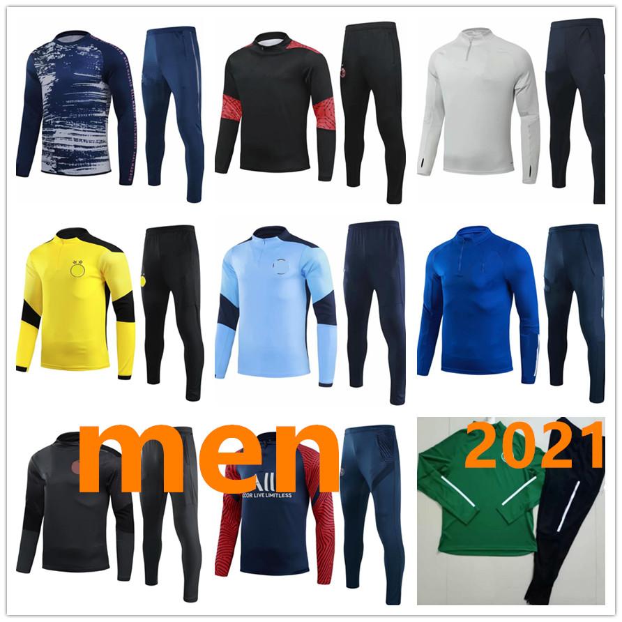 

men tracksuit football training 20 20 high quality adult tracksuit soccer training survetement de foot chandal jogging S-XXXL, Black;yellow