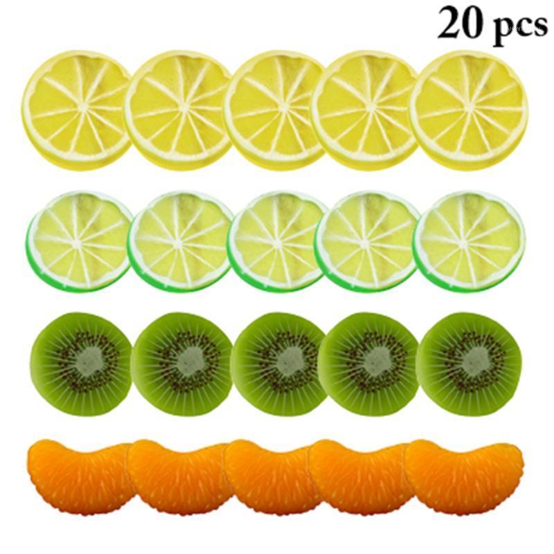 

Party Decoration 20Pcs Artificial Fruit Simulation Slices Christmas Orange Kiwi Ornament Kitchen Wedding Fake Decor Supplies