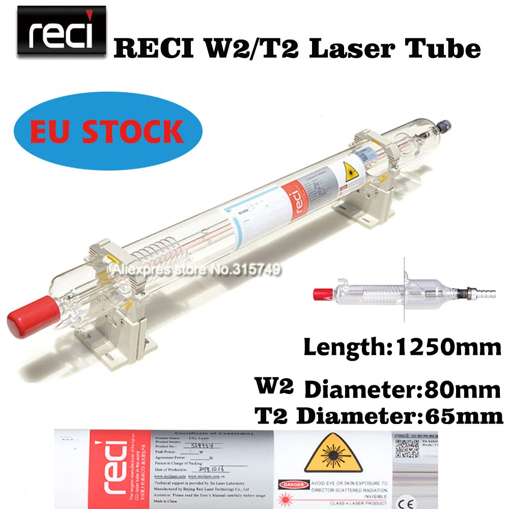 

EU STOCK Reci W2 T2 90-100W Laser Tube Dia. 80mm/65mm For CO2 Engraving Cutting Machine Wooden Case Packing