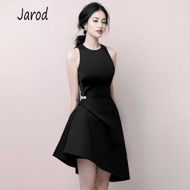 

Runway Summer Irregular Black Dress Fashion Women Beading Sleeveless Party Chic Female OL Slim Short 210526
